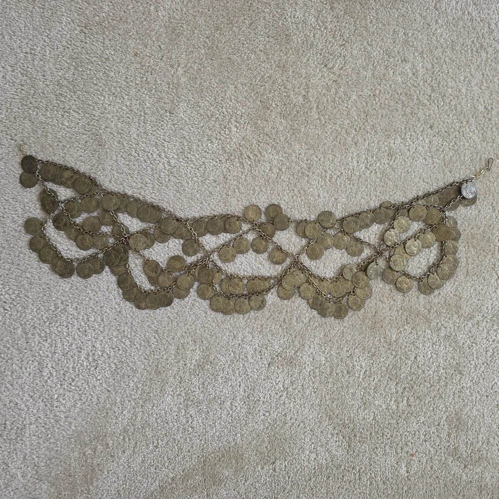 Belly Dance Coin Belt Large Balboa Coins Gold Tone 36” Waist - Picture 7 of 7